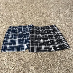 Plaid mini skirts